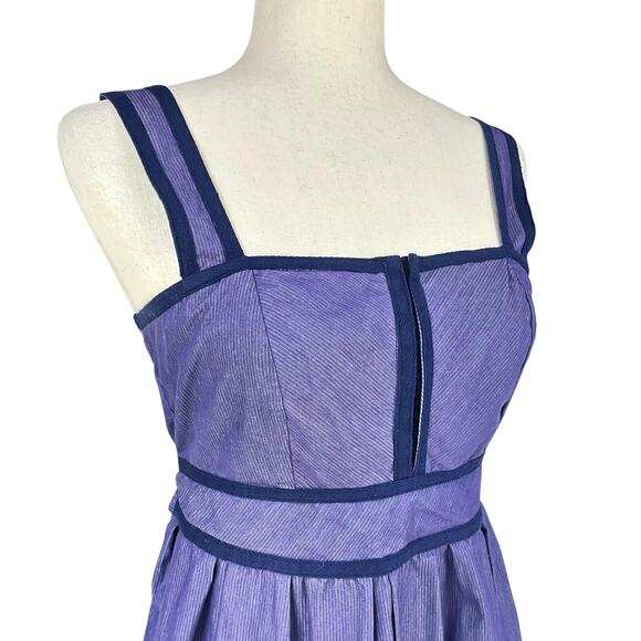 URBAN OUTFITTERS KIMCHI BLUE Pinstripe Jane Corset Top Dress Purple/Blue Size M - Picture 2 of 9